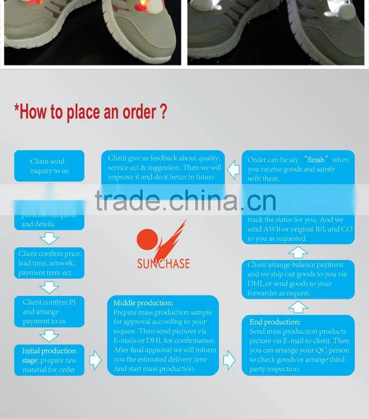 LED Flashing shoelace, LED light shoe lace for night party