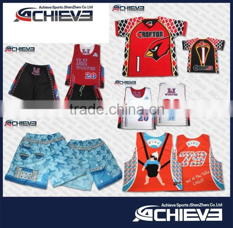 2016 Professional dye Sublimation sportswear reversible custom made lacrosse jersey