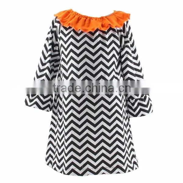 2016 Kaiyo kids Halloween clothes ruffle dress daily wear dress OEM service baby clothes factory