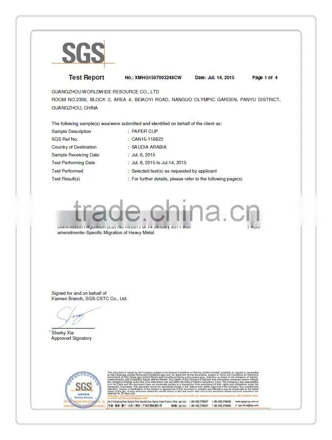 PE coated paper