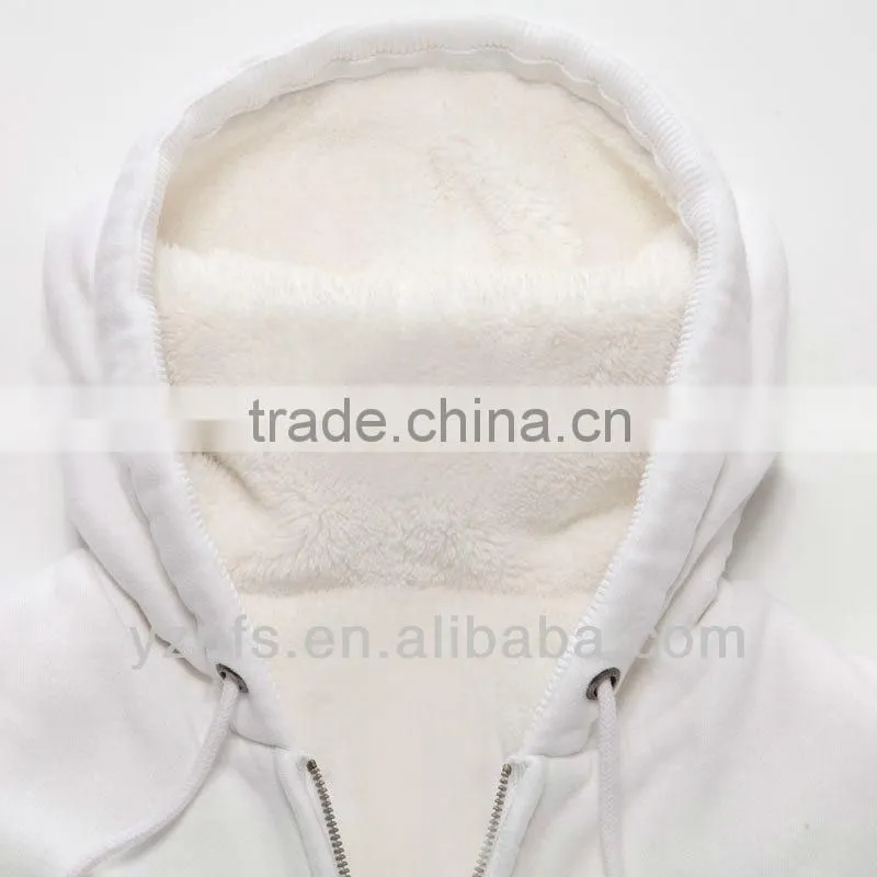 Men Fashion Plain White Zip Up Hoodies