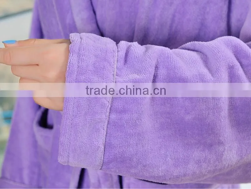 promotional plush microfiber sexy women winter bathrobes