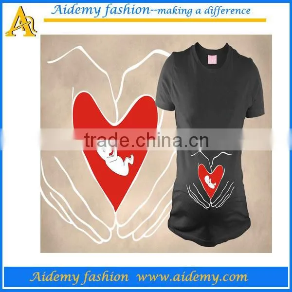 Wholesale custom high quality maternity t shirts in print logo