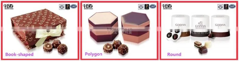 Hotsales laminated high quality empty chocolate gift box