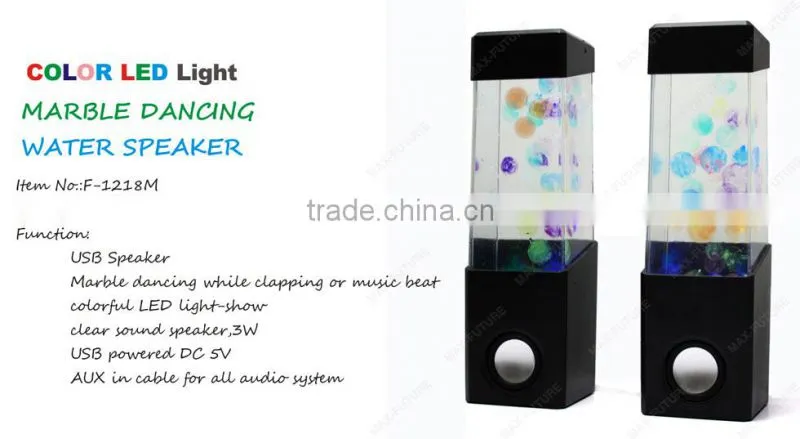 F-1218M Mini Marble Dancing Water Subwoofer Speaker with Music Beats and color changing