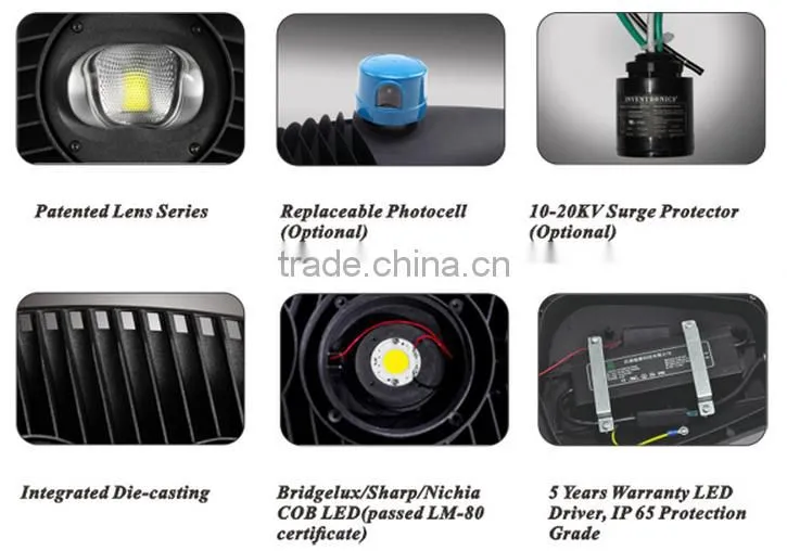 30W/50W/80W Everlite COB LED Street Light Head Housing