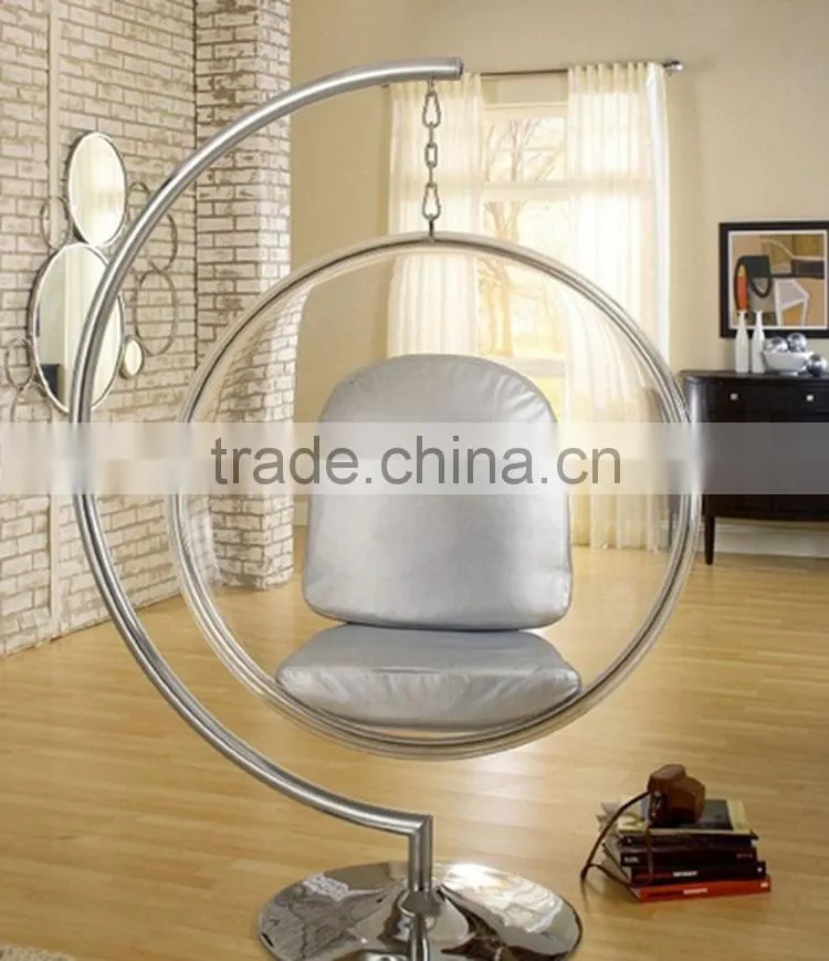 acrylic swing bubble chair with stand