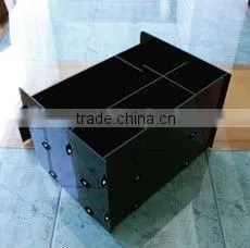black assembled acrylic desk organizer stationery holder