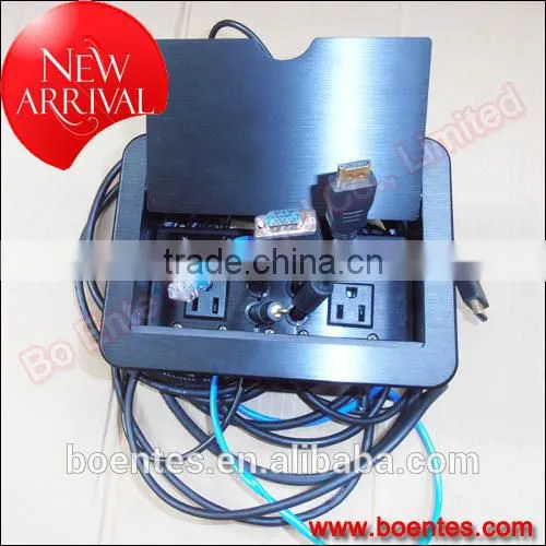 hidden cable cubbies/cable management box/desktop cable motorized cubby