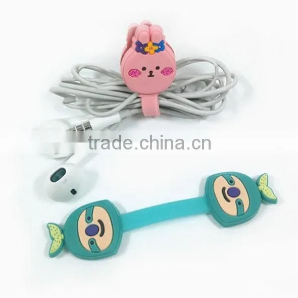 Cartoon Custom Shaped Cute Rubber Headphones cable winder