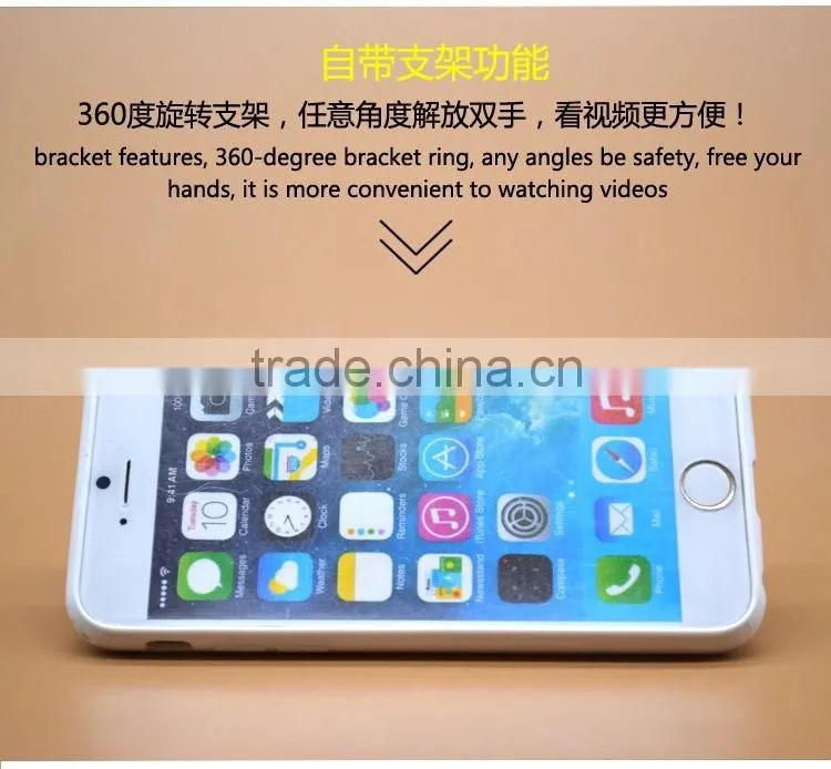 Lovely Wholesale TPU+PC 2-in-1 Material Hybrid Pattern Phone Case Ring Bracbet For iPhone 6s/6s Plus