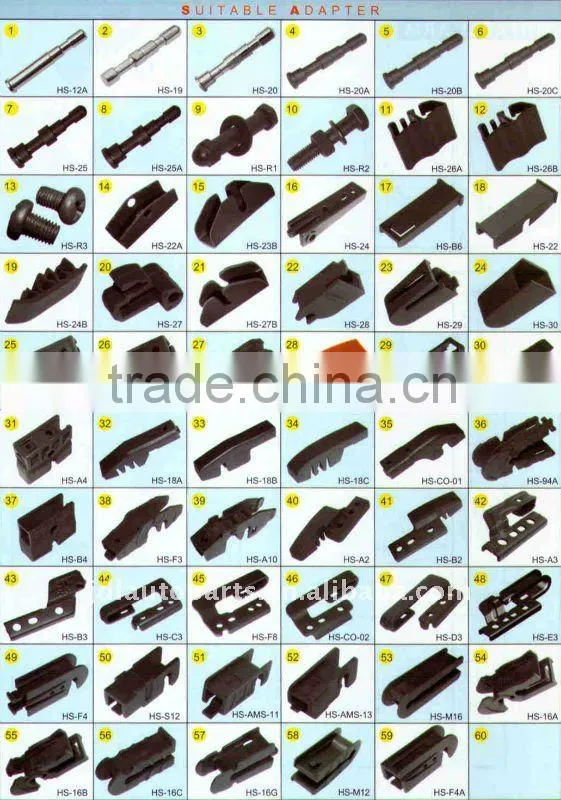 Bosch type front windscreen wiper blade