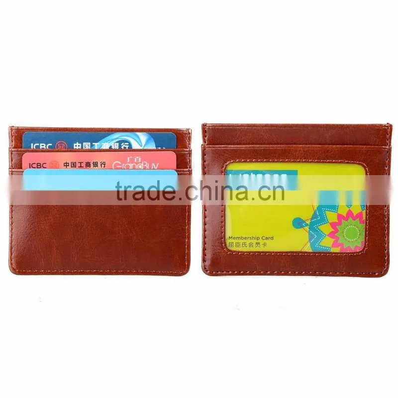 Popular simple Credit Card Use and leather PU Blocking Wallets/case/holder for man Quality Assured