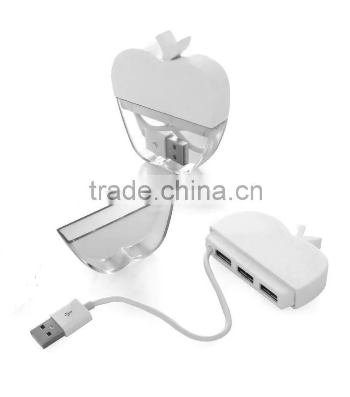 2014 novelty 3 ports apple shaped high speed 2.0 version USB Hub