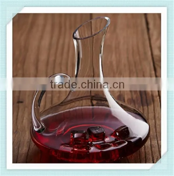 2016 new design gold rim decoration wine decanter home use glass wine decanter for sale