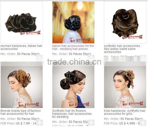 2015 new hair style pieces for wedding, beauty salon show hair accessories