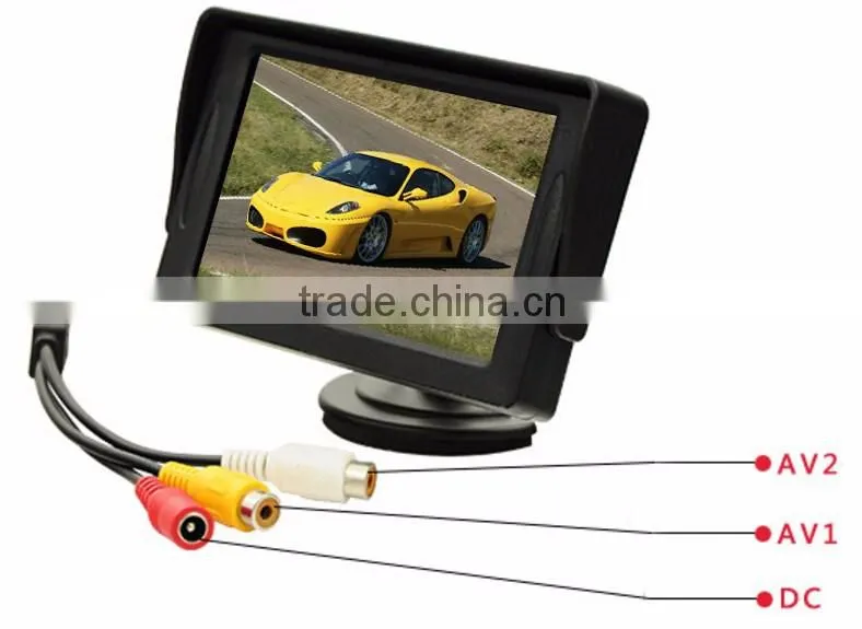 Best choice 4.3 inch cctv monitor /4.3 inch lcd car monitor with 2 av inputs