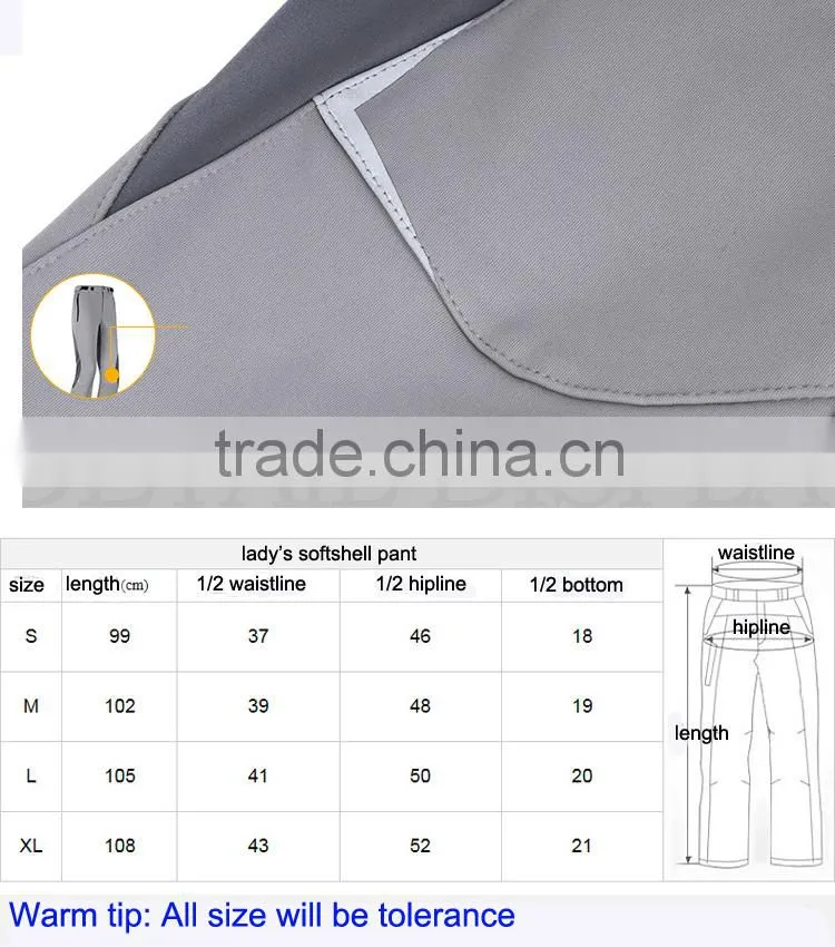 2015 china Hot sale Hangzhou waterproof women cheap hiking new fashion jogger pants
