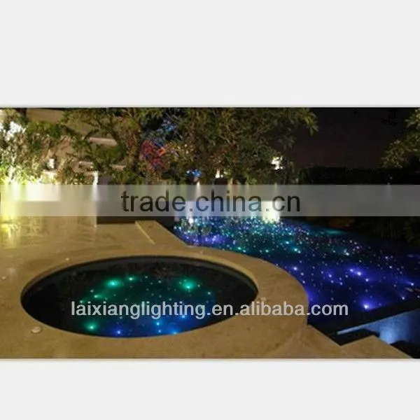 fiber optic light in swimming pool showing shooting star effect , twinkle , fireworks , LED thunder effect