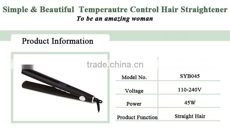 Home use Professiona ceramic Electrical PTC hair straightener LCD flat iron