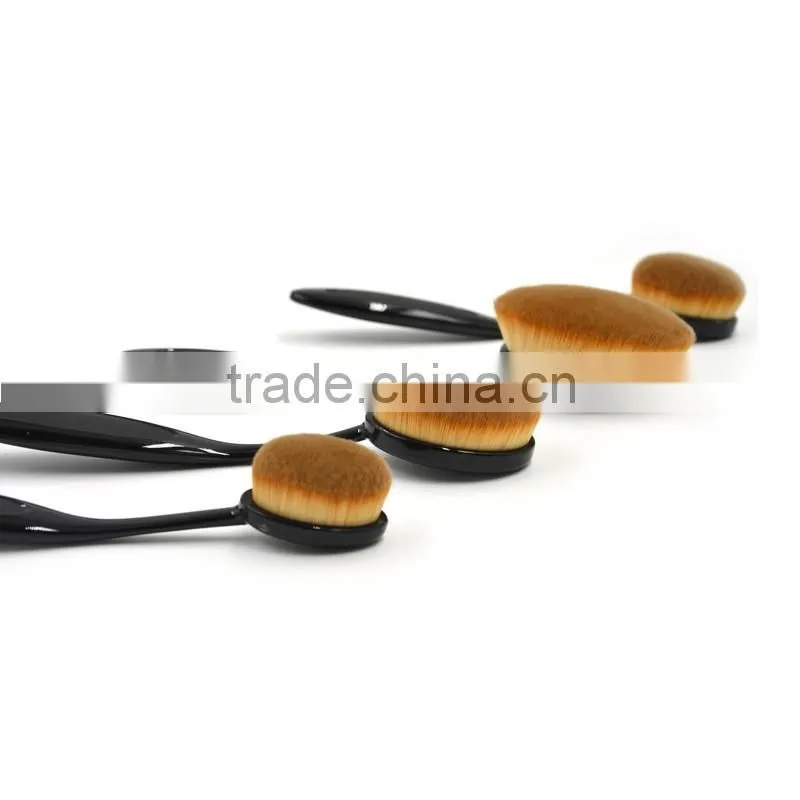 10x Foundation 2016 Brushes Toothbrush Shaped Cream Puff Black Oval Makeup Brush