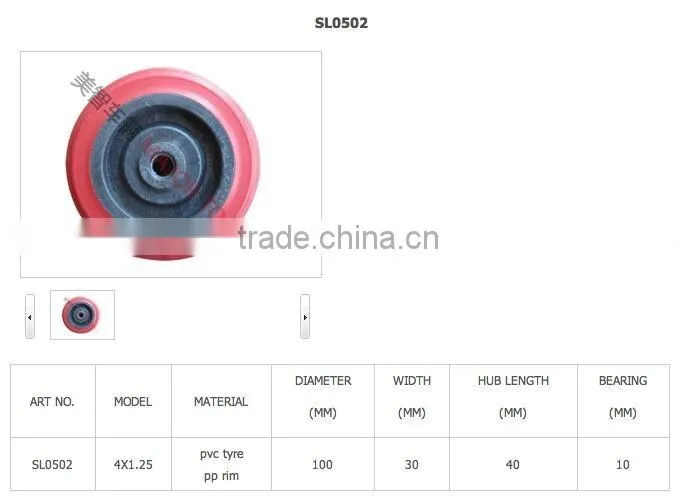 PVC tyre hard hollow plastic wheel 4x1.25
