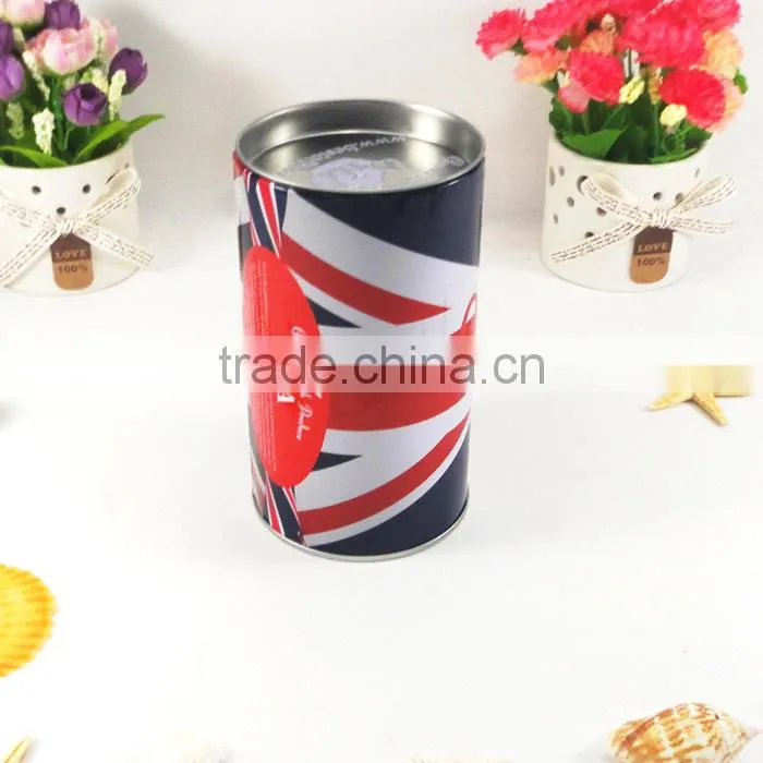 Custom new design cheap round metal pen holder tin box