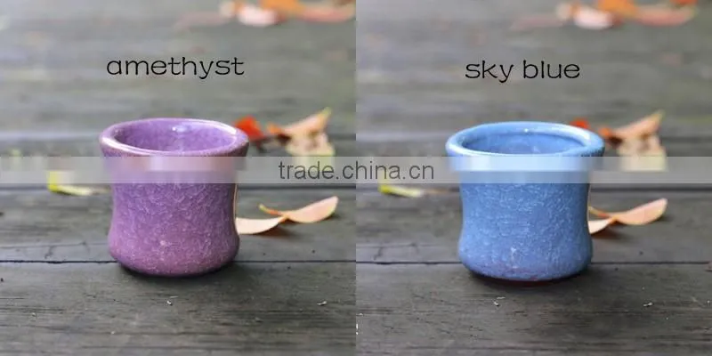 Whosale various colours smail decoration ceramic flower pots with hole for succulent plant