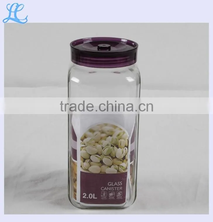 2000ML Large Capacity Transparent Glass Storage Bottle And Jar