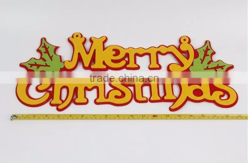 Merry Christmas Window listing Christmas decorations non-woven fabrics English Letters decorations
