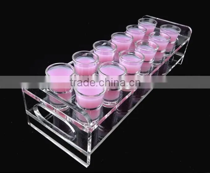 Elegant Rectangle Acrylic Bullet Shot Glass Display Holders