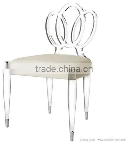 2015 latest design acrylic outdoors chair feshion design acrylic custom printed Z shape chair acrylic wedding chair from China
