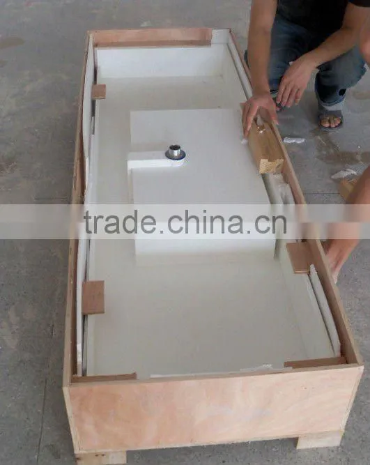 red corian made big size wall hung bathroom basin