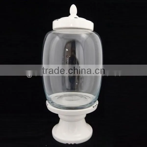 multi function glass juice water dispenser with metal storage bucket