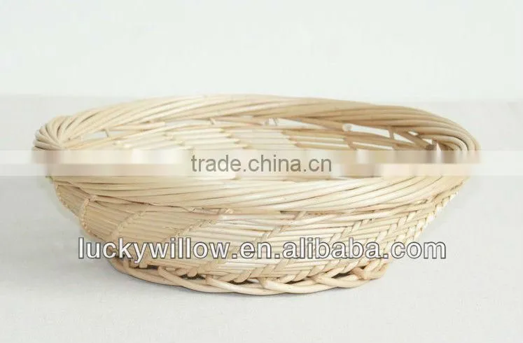 wholesale natural round wicker handmade fruit basket without handle