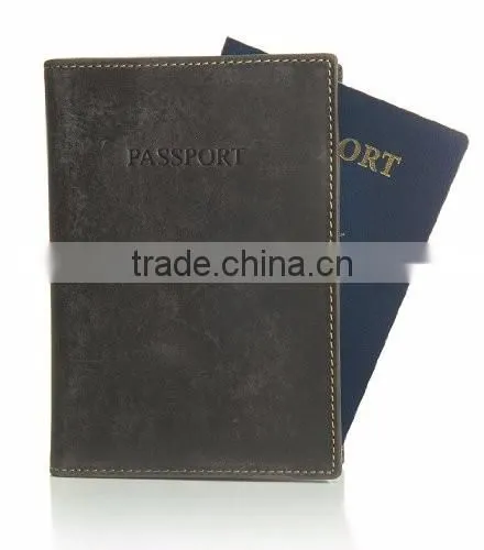 RFID blocking id card holder travel leather passport holder