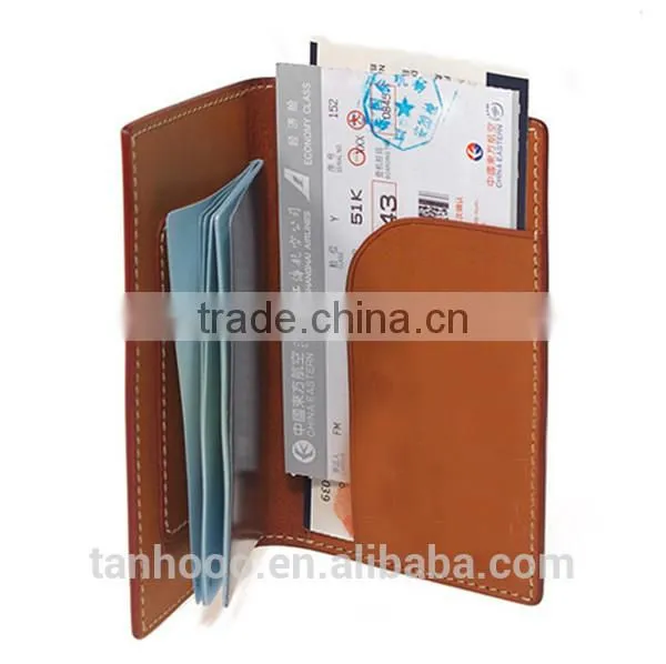 Leather passport wallet card holder with multifunction large capacity wholesale
