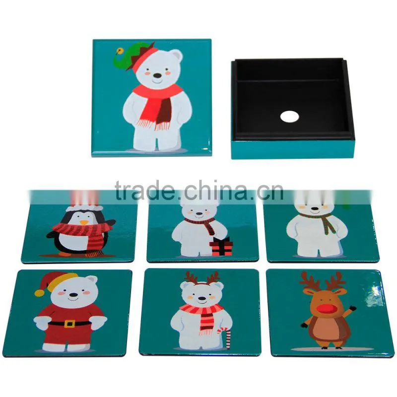 Lacquer cup coaster for Christmas made in Vietnam