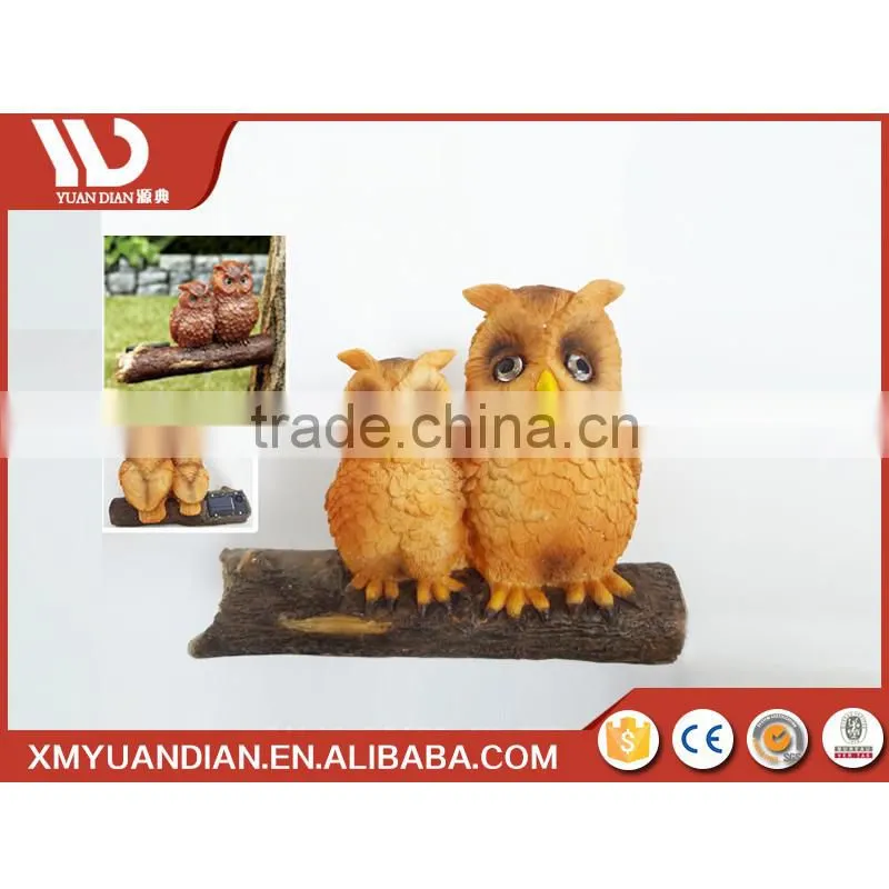 Art Work Resin Craft Owl Mini Solar Powered New Led Lighting Garden