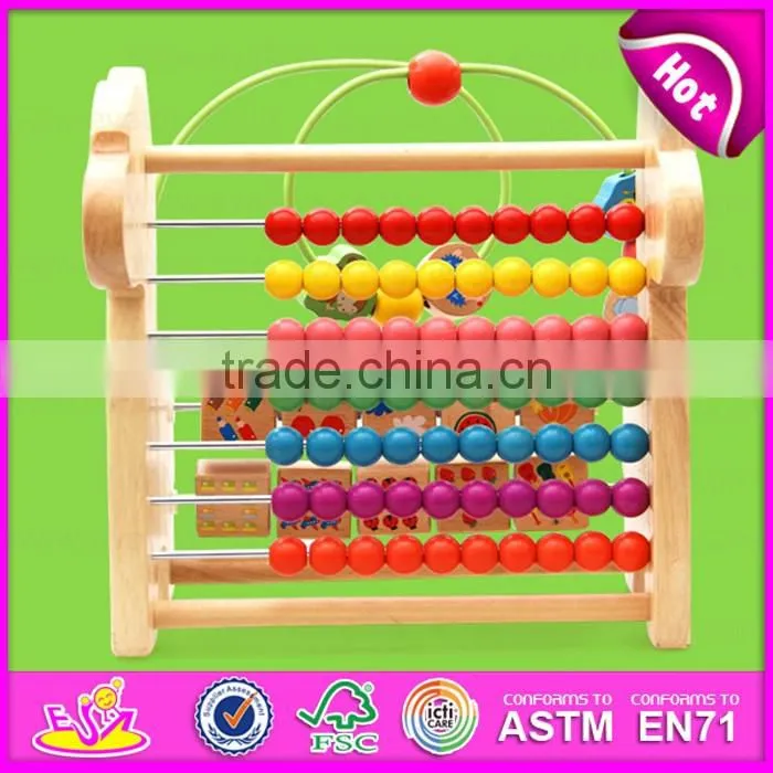 2016 brand new wooden beads toy, lovely educational wooden beads toy, cute preschool wooden beads toy W11B087