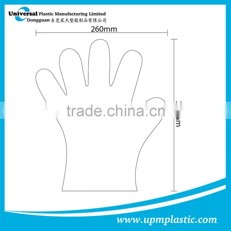 Disposable one time use LDPE plastic gloves for Catering