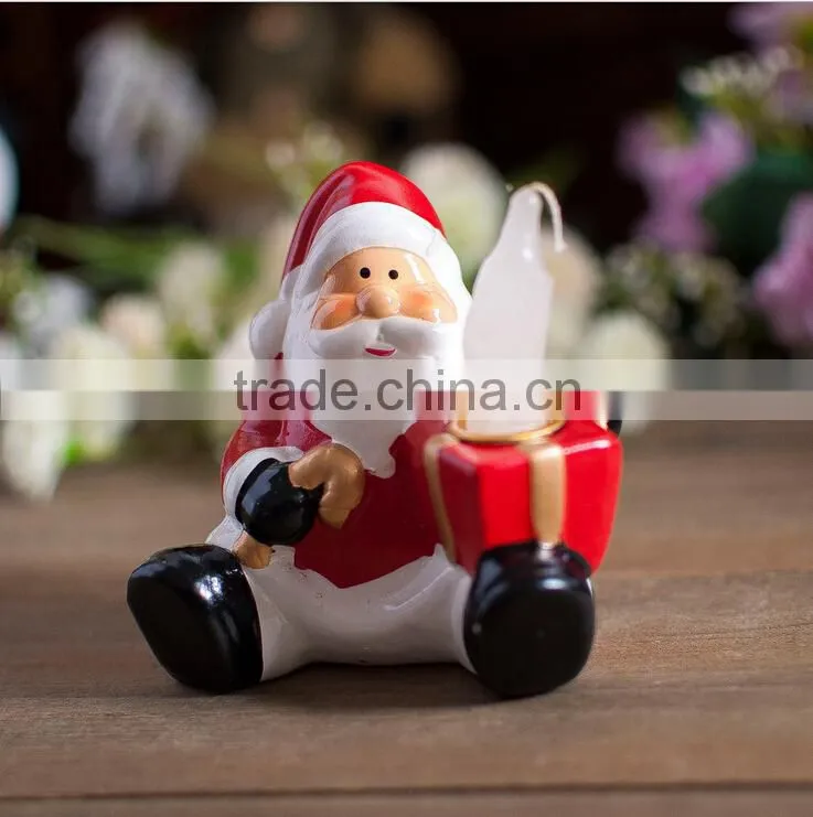 lovely ceramic Santa Claus candle holder