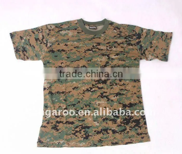 Polyester/cotton digital Miliatry Camouflage T-shirt