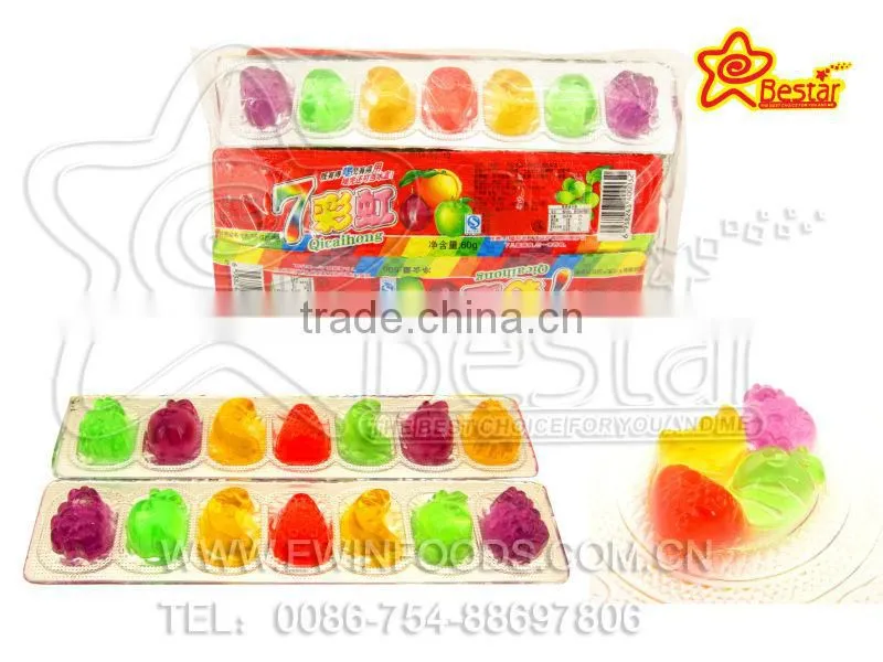 7pcs colorful mini fruit jelly cup