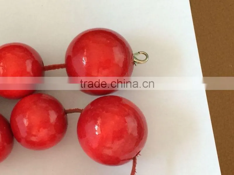 21pcs Wooden Pearl Sexy Poland Jewelry Charming Red Lady Bead Chain Big Red Bead Necklace 85cm