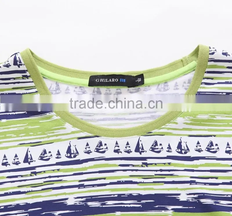 Men's full printed short t shirt (100%cotton )with round neck