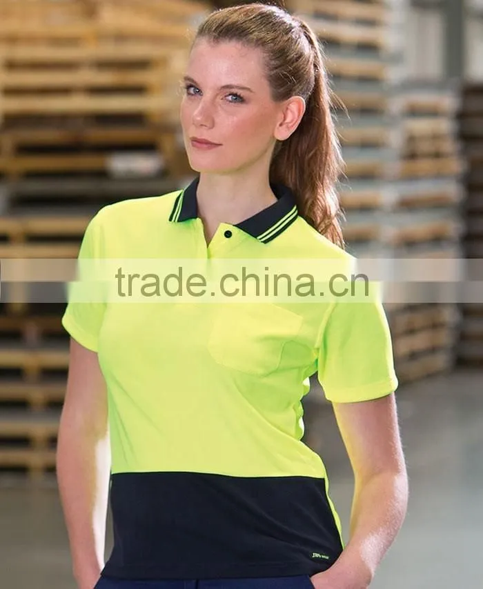 polyester quick dry fit workwear t-shirt hi vis S/S sports polo
