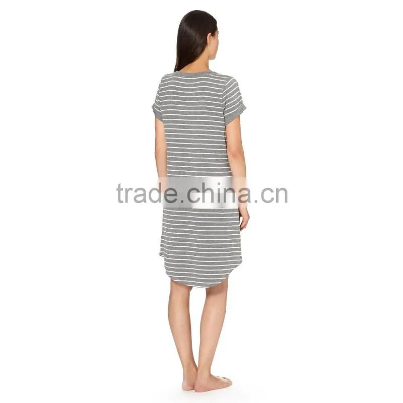 latest sexy night dress with stripe