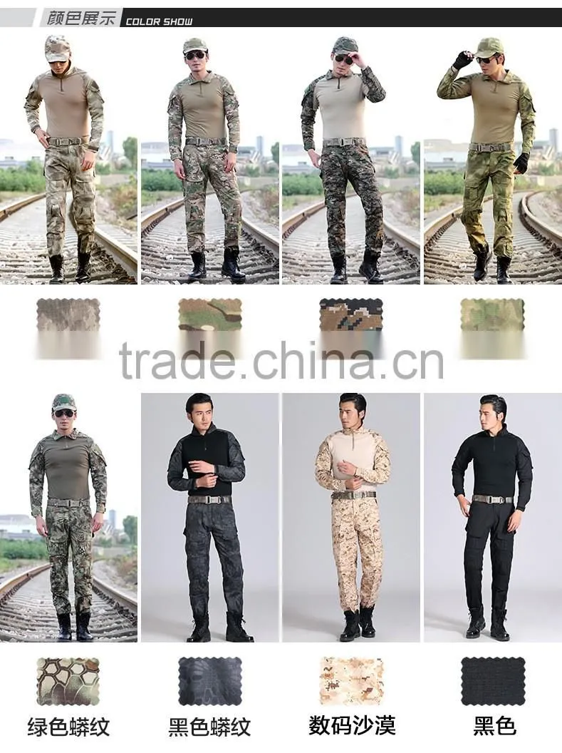Outdoor Military Uniforms A-TACS FG Camouflage Clothing Multi color Frog Battle Suit Tactical Suit