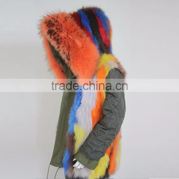 Myfur Customized Factory Winter Parka Jacket with Fur Lining and Hooded